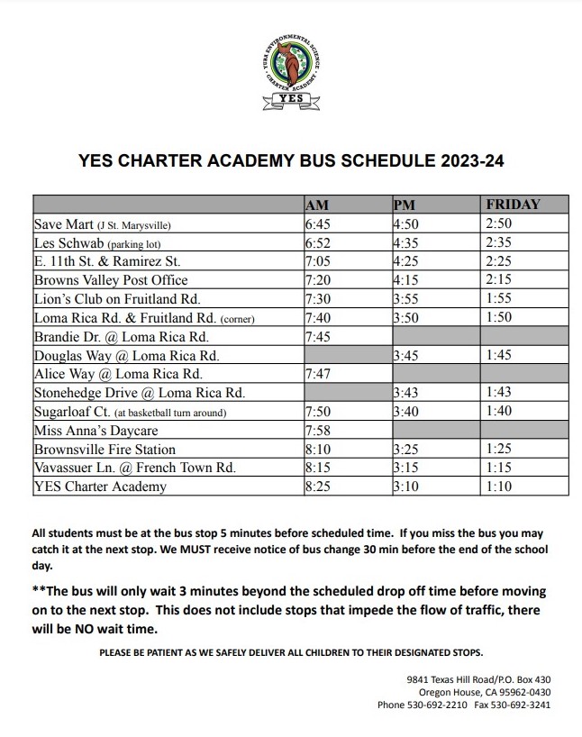 bus schedule