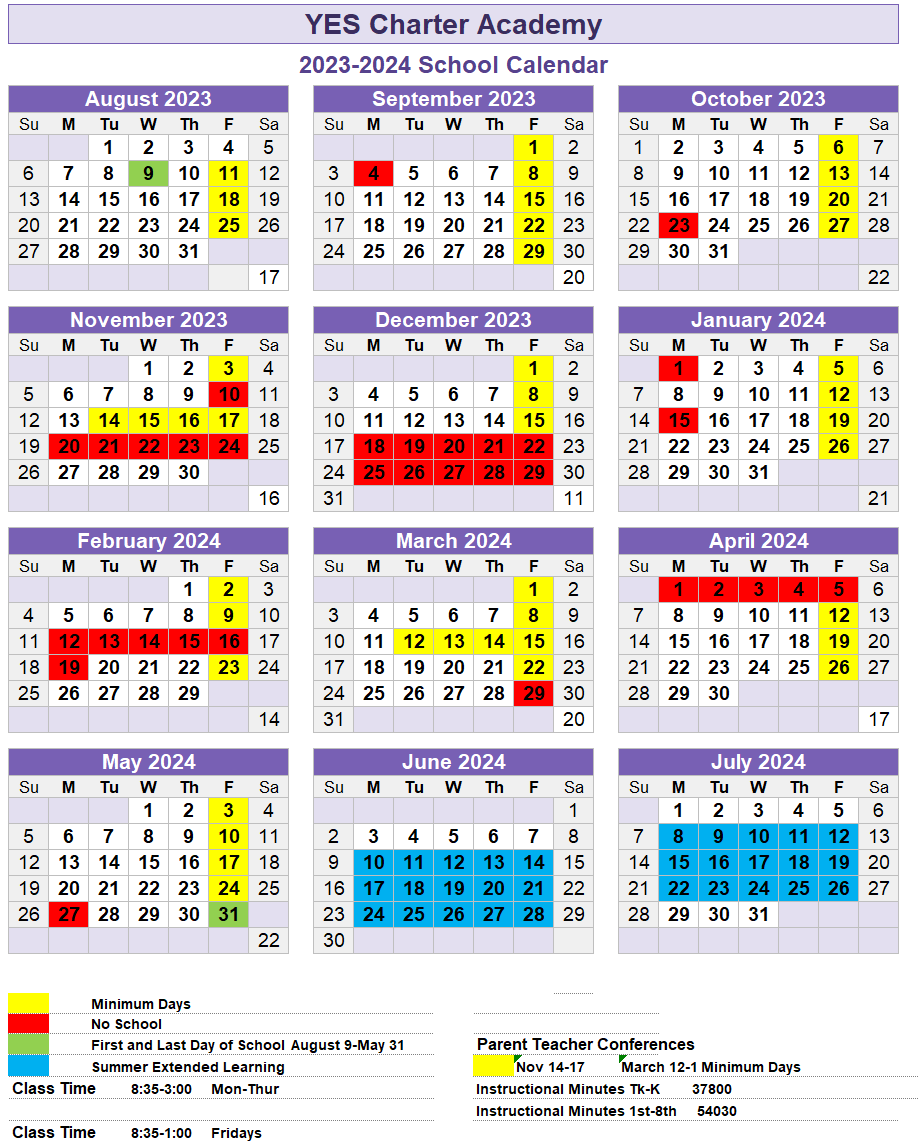 school calendar